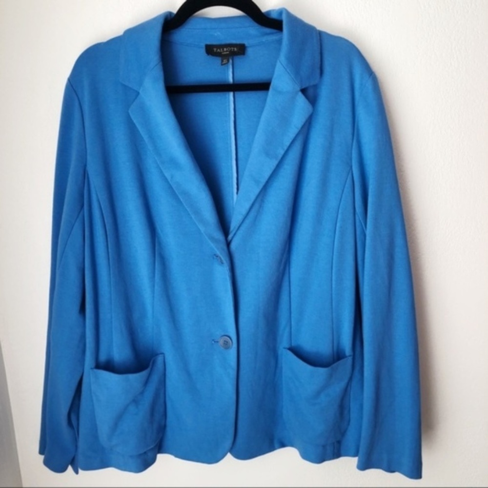 Talbots Blue Long Sleeve Cloth Blazer - size 2X